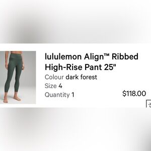 25” Ribbed Align Leggings
